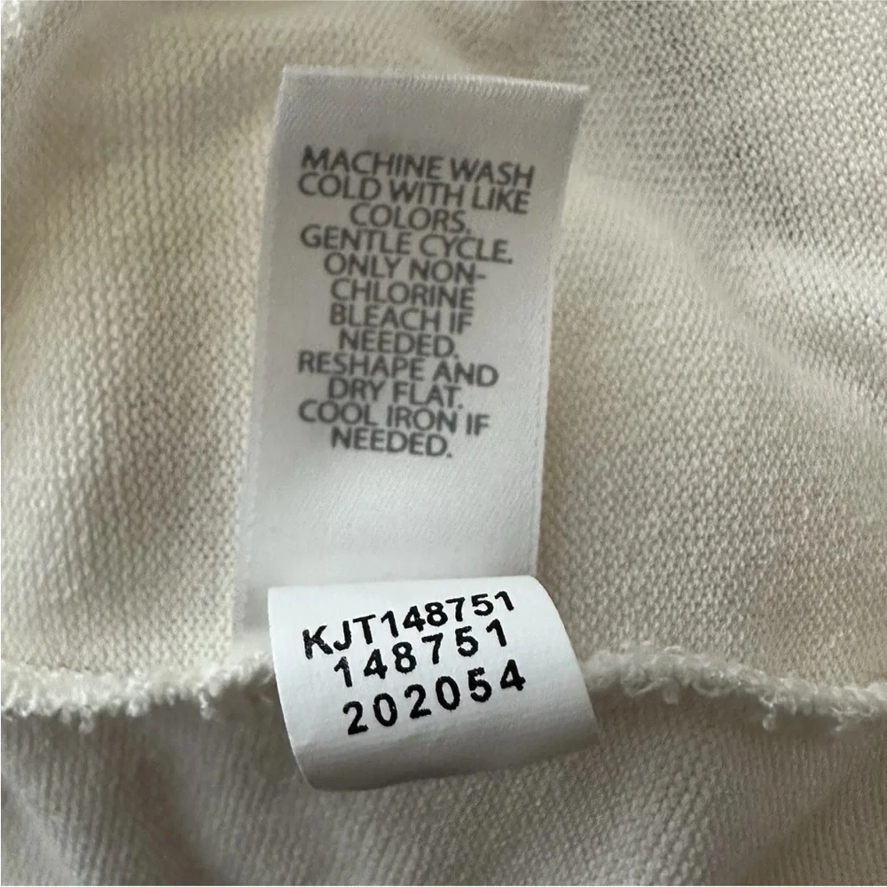 J Jill Wearever Collection Large Ultra Fine 3/4 Bracelet Sleeve Cream Cardigan - Picture 10 of 10